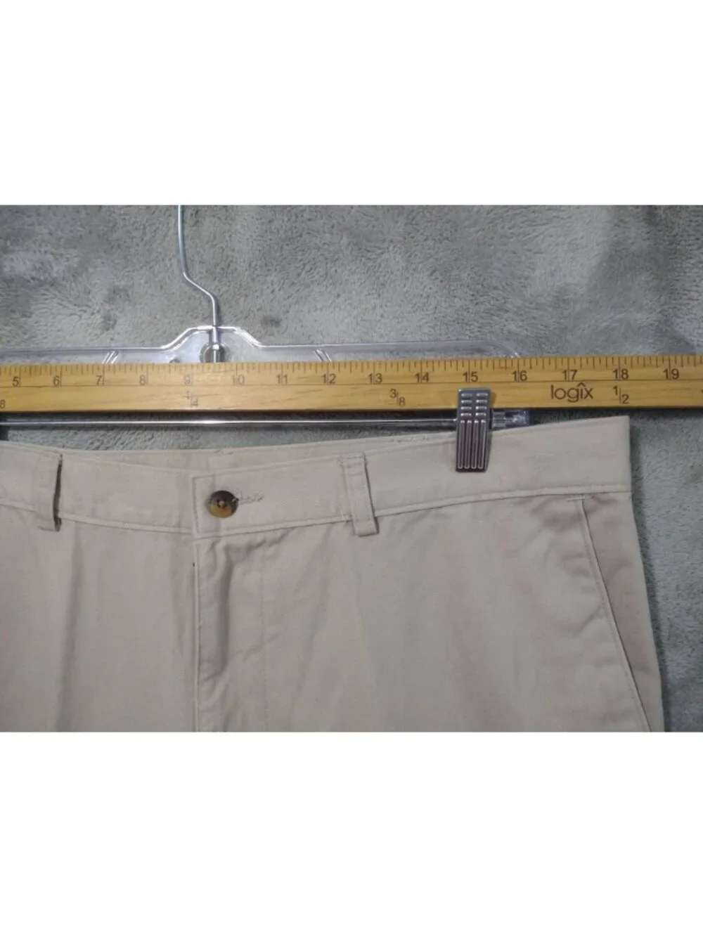Haggar Pants Mens 36x29 Beige Khaki No Iron Classic Fit Flat Front Cotton